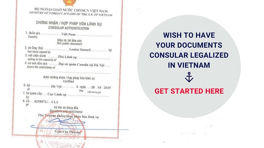 Consular legalization of foreign documents for use in Vietnam2023